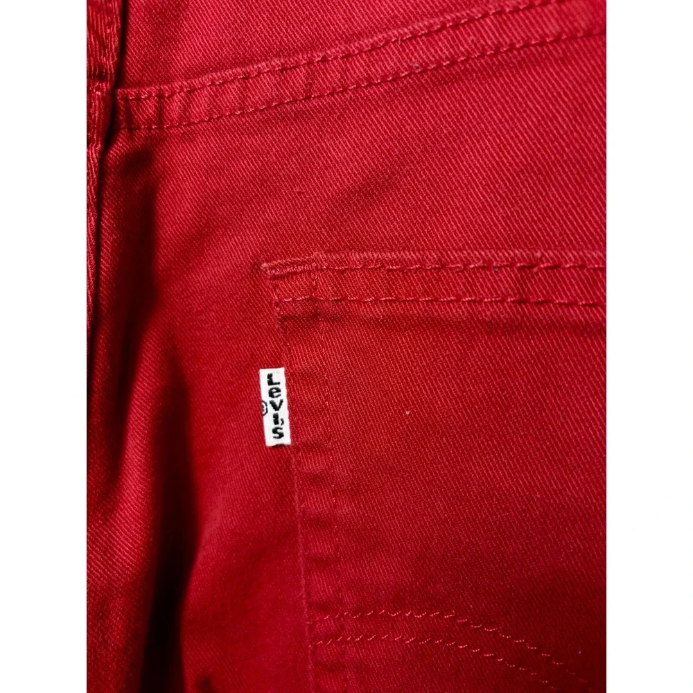 Levis 569 Loose Straight Red Denim Shorts Mens 34 Relaxed Fit Streetwear Skate